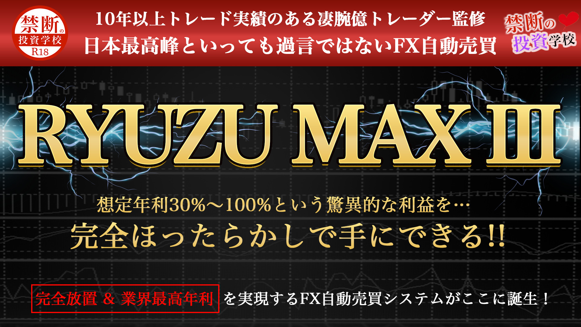 RYUZU MAX III 】禁断の投資学校 史上最高のFX自動売買の全貌を公開